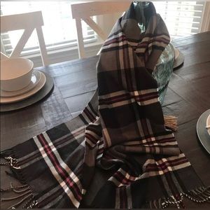 100% Viscose Cashmere Feel Italy Design Fringe Scarf  Black,Gray,White,Red